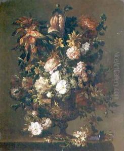Tulips Narcissi and other flowers by Jean-Baptiste Monnoyer