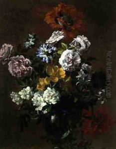Still Life of Flowers in a Glass Vase by Jean-Baptiste Monnoyer