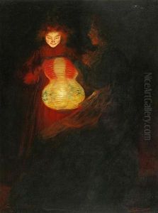 Una Nina Con Farolillo by Luis Graner Arrufi