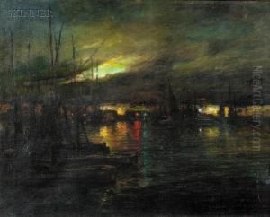 Port View At Dusk Port View At Dusk