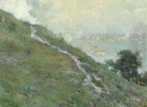 View Of A Harbor From A Hilltop by Luis Graner Arrufi