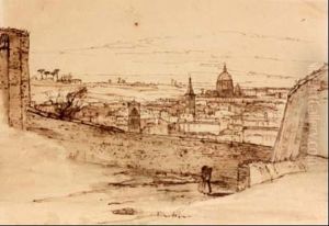 Vue D'une Ville Italienne by Francois-Marius Granet