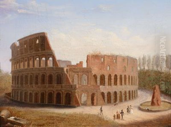Zugeschrieben/attribuito A Ansicht Des Colosseums Ol Auf Leinwand - view 1