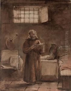 Moine Dans Sa Cellule by Francois-Marius Granet