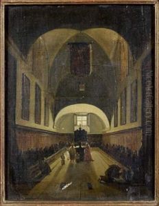 Interieur De L'eglise Des Capucins by Francois-Marius Granet