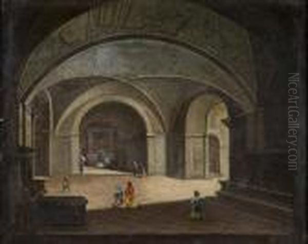 Cripta Di Basilica Con Celebrazione Religiosa E Devoti In Preghiera - view 1