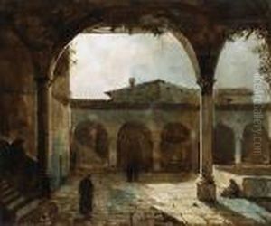 Un Cloitreen Italie by Francois-Marius Granet