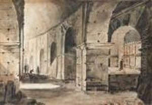 Vue De L'interieur Du Colisee by Francois-Marius Granet