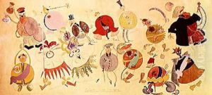 Costume designs for 'Misteriya-Buff', 1919 by Vladimir Mayakovsky