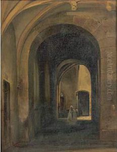 Interieur D'eglise by Francois-Marius Granet