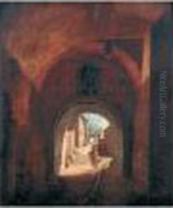 Lavandiere Passant Sous Une Voute