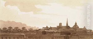 View Of Roman Rooftops From One Of The Hills by Francois-Marius Granet