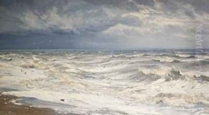Winter Gale in the Channel 1872 by Henry Moore