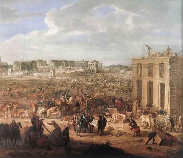 Construction of the Chateau de Versailles 1669 by Adam Frans van der Meulen
