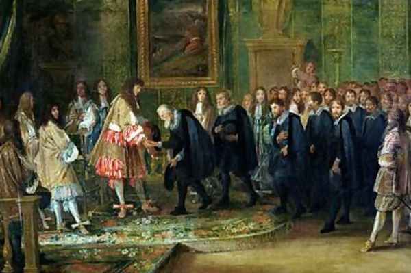 The Reception of the Ambassadors of the Thirteen Swiss Cantons by Louis XIV 1638-1715 at the Louvre 11th November 1663 1664 - view 1