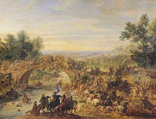 Cavalry Battle on a Bridge - view 1