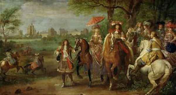 View of the Chateau de Vincennes with Louis XIV 1638-1715 and Maria Theresa 1638-83 of Austria 1669 - view 1