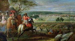 View of the Palace of Fontainebleau from the Flowerbed Side 1669 by Adam Frans van der Meulen