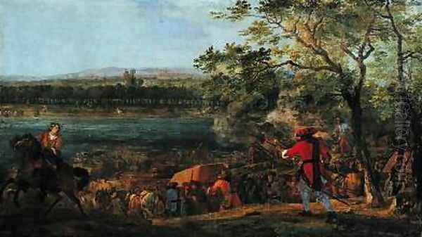 The Arrival of the Pontoneers for the Crossing of the Rhine late 17th century - view 1
