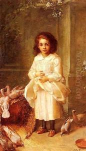 Portrait Of Miss Ethel D Arcy Aged 6 by Anna Lea Merritt