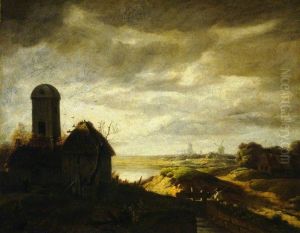 Landscape With Windmills by Georges Michel