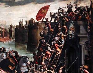 The Crusaders Conquering the City of Zara in 1202 2 by Andrea Michieli (see Vicentino)