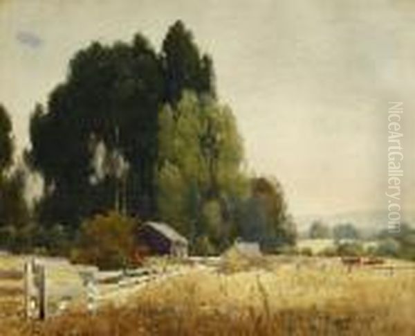 Barn Landscape With Cows - view 1