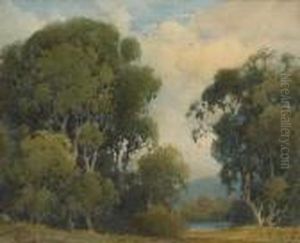 Oak Trees And Passing Clouds by Percy Gray