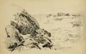 California Coast With Crashing Waves by Percy Gray
