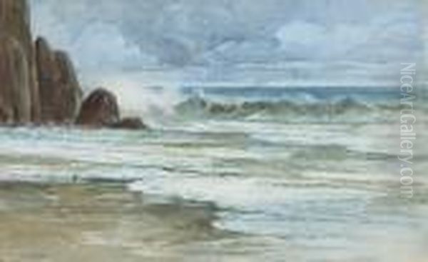 Shoreline And Crashing Waves - view 1