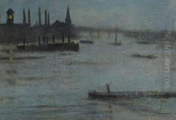 Nocturne, Battersea Reach - view 1