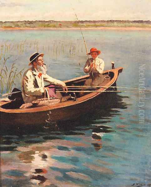 Fishing on a Lake on a Summer's Day - view 1