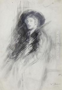 Henry Greaves In A Hat by Walter Greaves