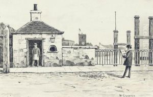 Whistler Sketching The Toll House, Old Battersea Bridge