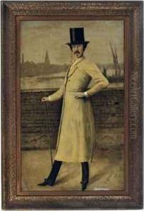 Portrait Of James Mcneill Whistler, Standing Full Length by Walter Greaves