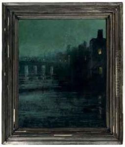 Townscape By Moonlight by Walter Greaves