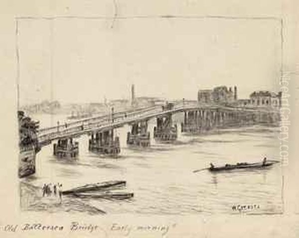 Old Battersea Bridge, Early Morning - view 1