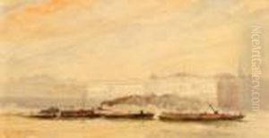 Thames Barges Off Somerset House