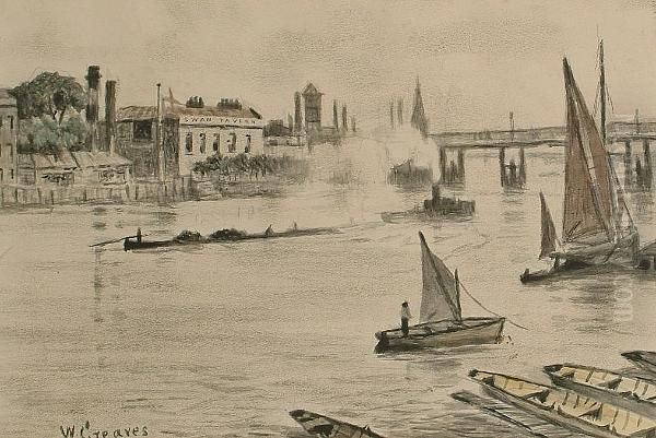 Boats On The River By The Swan Tavern - view 1