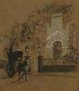 'the Gates Of Cremorne Pleasure Gardens (whistler's Carriage Waiting Outside)' by Walter Greaves