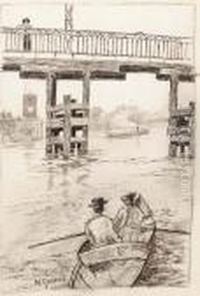 The South West Corner Of Oakley
Street, With Old Cadogan Pier; And Old Battersea Bridge (illustrated) - view 1