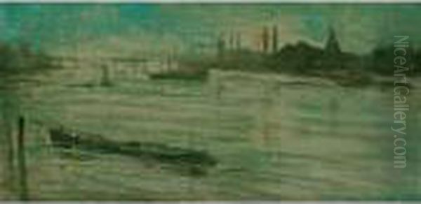 Downriver From Battersea Bridge - view 1