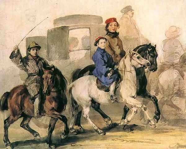 Artist's Children on Horsebacks - view 1