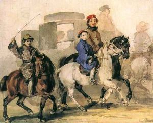 Artist's Children on Horsebacks by Piotr Michalowski