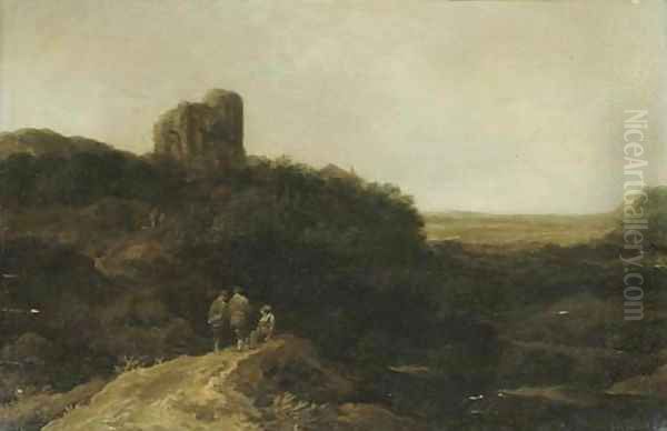 A Landscape With Peasants Resting On A Knoll, A Tower Beyond - view 1