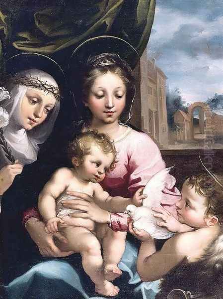 Madonna and Child with the Infant St John the Baptist and St Catherine of Siena c. 1610 - view 1