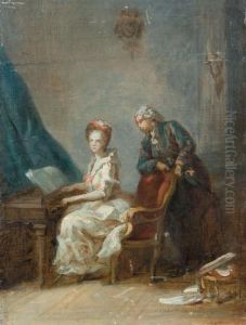 La Lecon De Piano by Jean Baptiste Greuze
