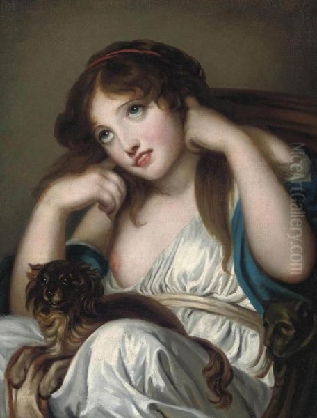 A Young Girl, Blocking Her Ears, With A Dog - An Allegory Of The Sense Of Hearing - view 1