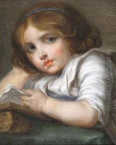 Young Girl In A Blue Headband, Reading