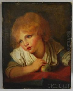 Head Of A Girl With An Apple by Jean Baptiste Greuze
